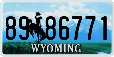 WY license plate 8986771