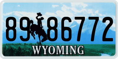 WY license plate 8986772