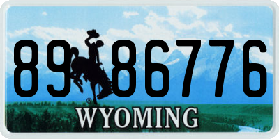 WY license plate 8986776
