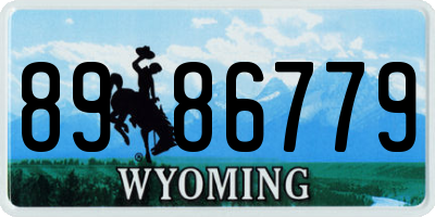 WY license plate 8986779
