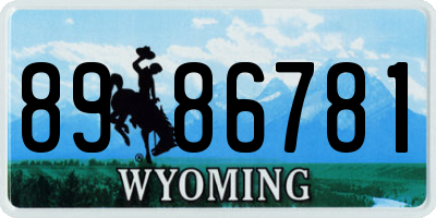 WY license plate 8986781