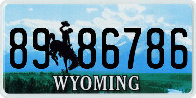 WY license plate 8986786