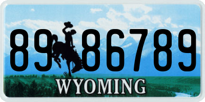 WY license plate 8986789
