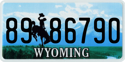 WY license plate 8986790