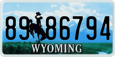 WY license plate 8986794