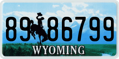 WY license plate 8986799