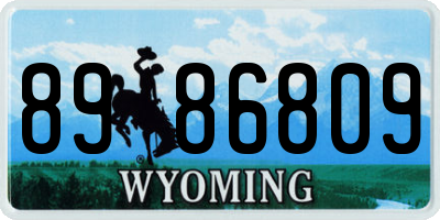 WY license plate 8986809