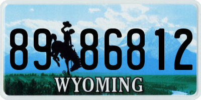 WY license plate 8986812