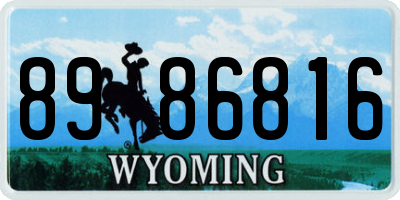 WY license plate 8986816