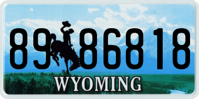 WY license plate 8986818