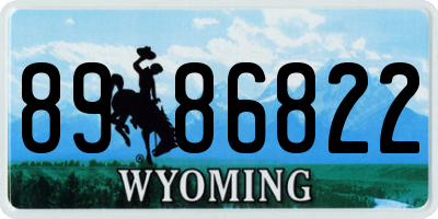 WY license plate 8986822