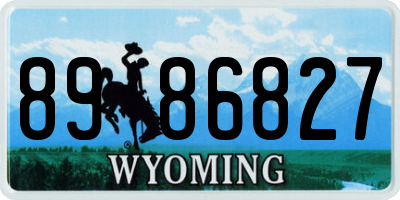 WY license plate 8986827