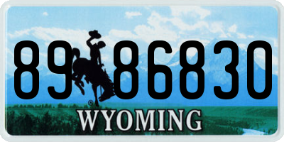WY license plate 8986830