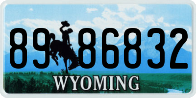 WY license plate 8986832