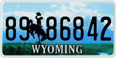 WY license plate 8986842