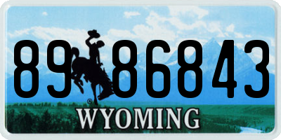 WY license plate 8986843