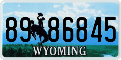 WY license plate 8986845