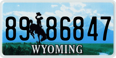WY license plate 8986847