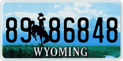 WY license plate 8986848