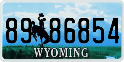 WY license plate 8986854