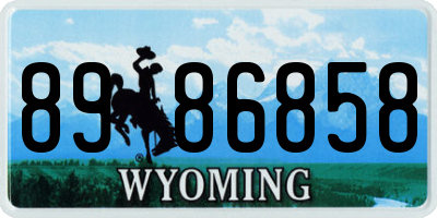 WY license plate 8986858