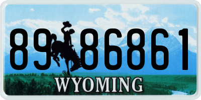 WY license plate 8986861