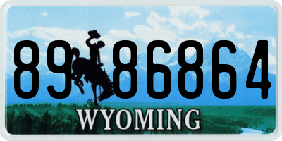WY license plate 8986864