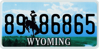 WY license plate 8986865