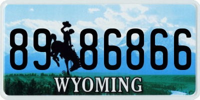 WY license plate 8986866