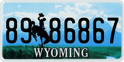 WY license plate 8986867