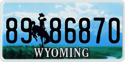 WY license plate 8986870