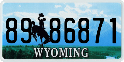 WY license plate 8986871