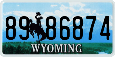 WY license plate 8986874