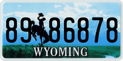 WY license plate 8986878