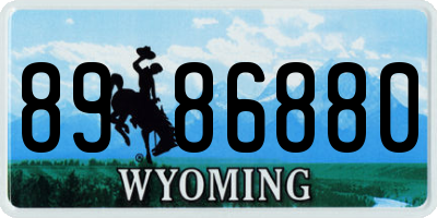 WY license plate 8986880