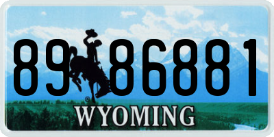 WY license plate 8986881