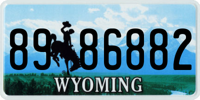 WY license plate 8986882