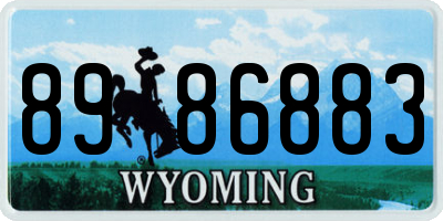WY license plate 8986883