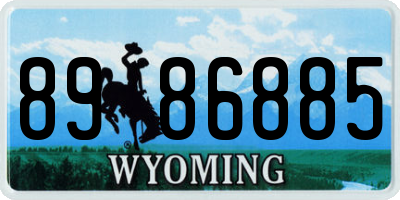 WY license plate 8986885
