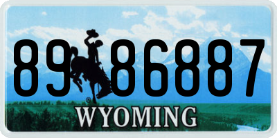 WY license plate 8986887