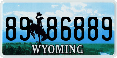 WY license plate 8986889
