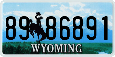 WY license plate 8986891