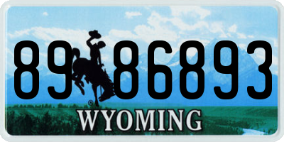 WY license plate 8986893