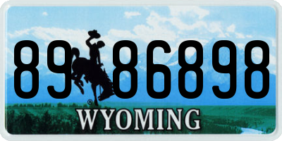 WY license plate 8986898