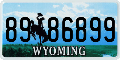 WY license plate 8986899