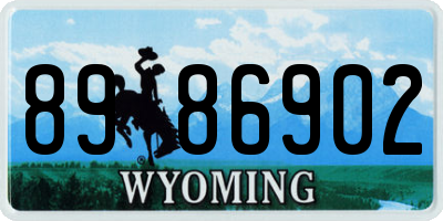 WY license plate 8986902