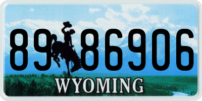 WY license plate 8986906