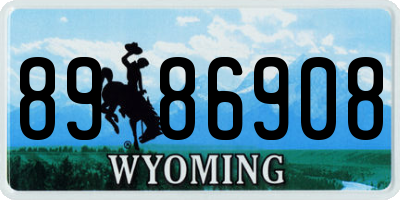 WY license plate 8986908