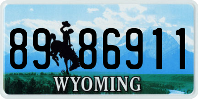 WY license plate 8986911