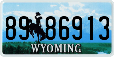WY license plate 8986913